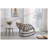 Outdoor Steel Frame Rattan Rocking Chair with Cushion - Grey