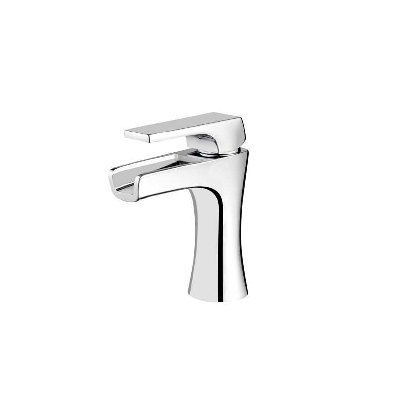 Robinet pour salle de bain à poignée simple à fixation sur plateau Kelen, Chrome poli