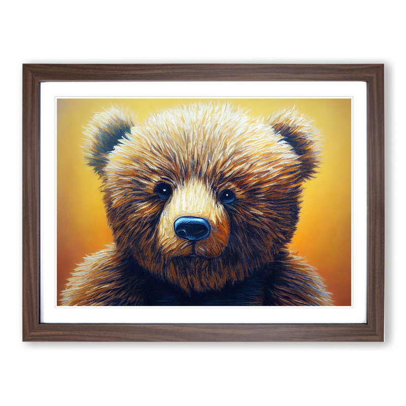 Mind Blowing Teddy Bear - Framed Print, 46cm H x 64cm W, Walnut Framed