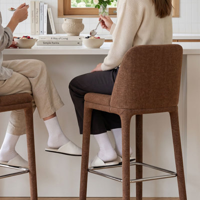 25" Modern Textured Fabric Counter Stool