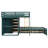 Full Size Bunk Bed with 7 Drawers & Mini Wardrobe, MDF & Solid Wood, Storage Bunk Bed with Ladder and Guardrails –Morandi Green-1538163052