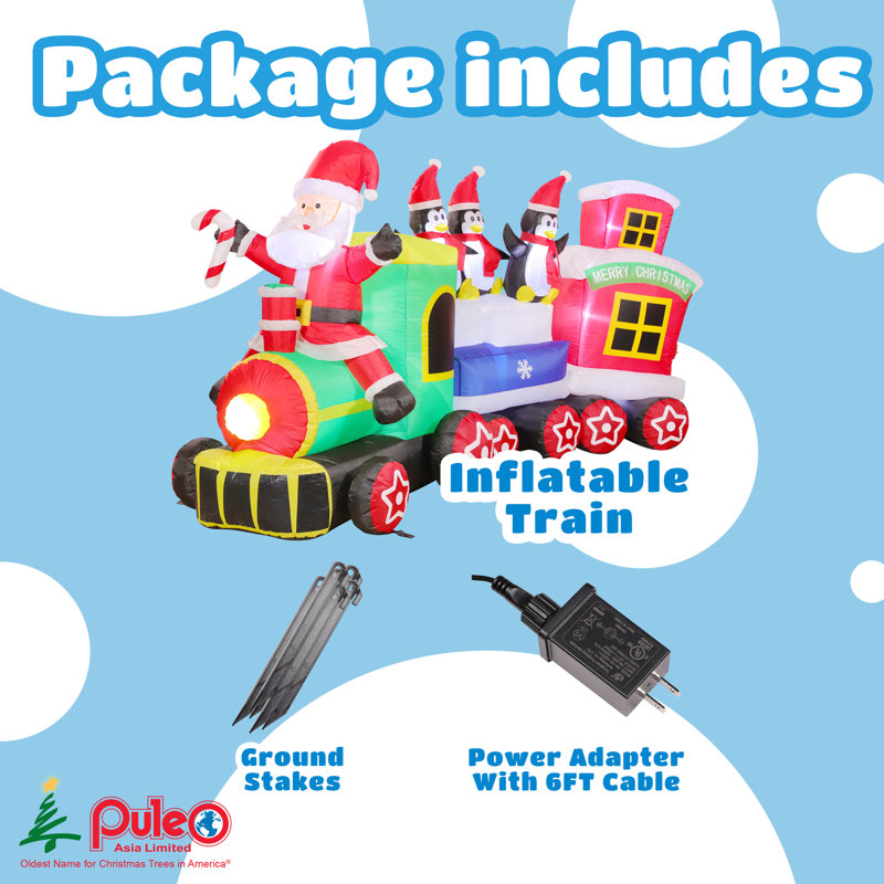Santa Train with Penguins Inflatable