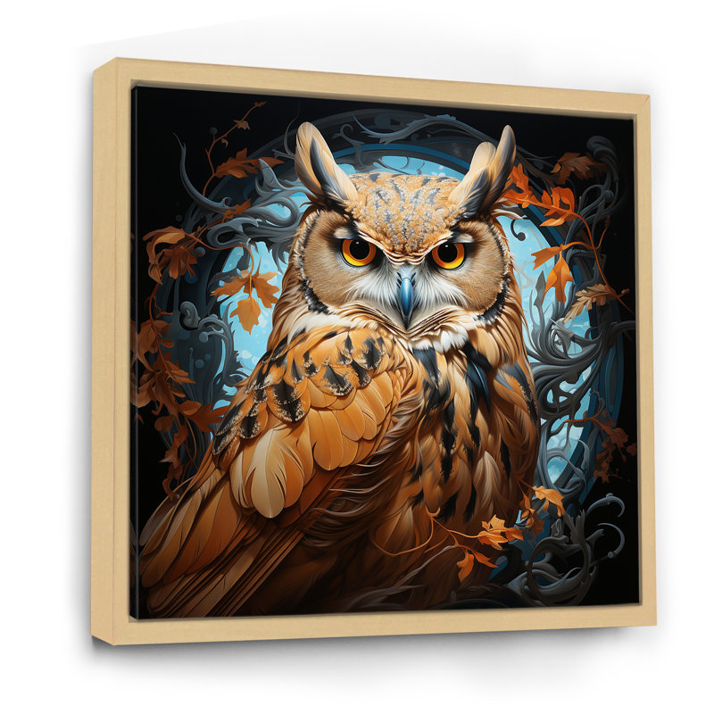 Owl Twilights Mystique, H 30 po x l 30 po x P 1 po, Cadre naturel flottant