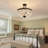 5-Light 19.68" Chandelier Style Bowl Semi Flush Mount with Crystal Accents