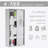 Wall Mounted Medicine Cabinet, Locking Wall Cabinet With 4 Tier Shelves, Stainless Steel Frame And Glass Door, Lockable With 2 Keys, Silver, 12" X 24"
