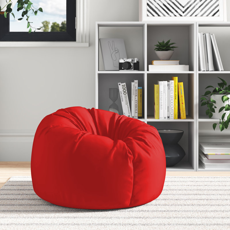 Attenborough Polyester Outdoor Friendly Refillable Bean Bag Chair, Red, 102cm H x 89cm W x 89cm D