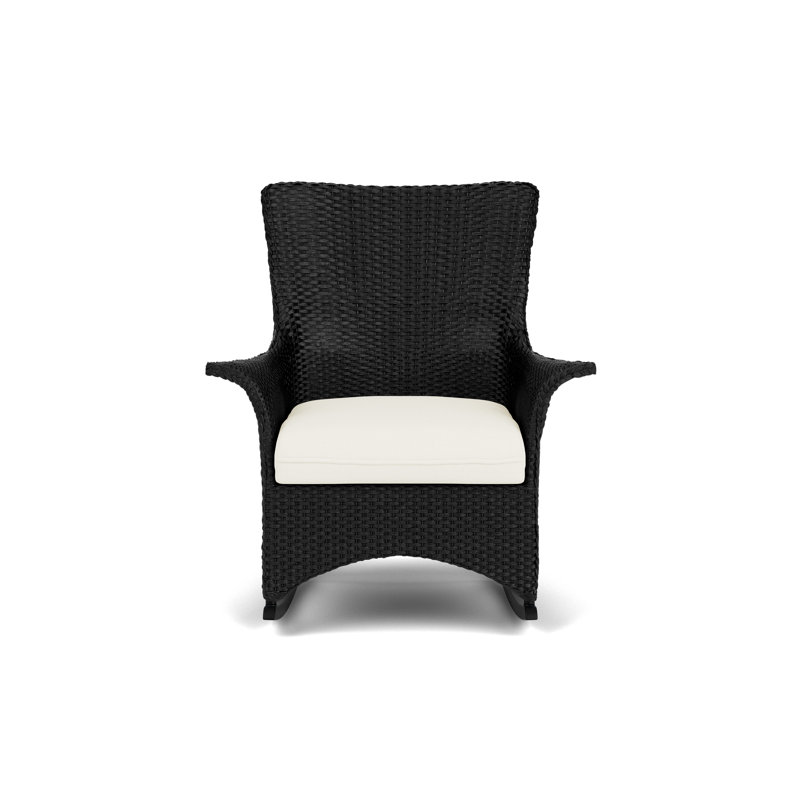 Mandalay Outdoor Rocker Chair, Ebony, Sailcloth Salt