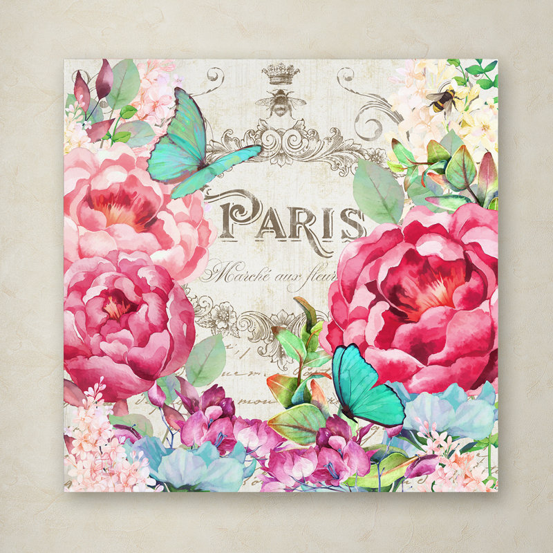 «Emestina Paris Flower Market II», reproduction d'impression sur toile tendue Emestina, H 18 po x l 18 po