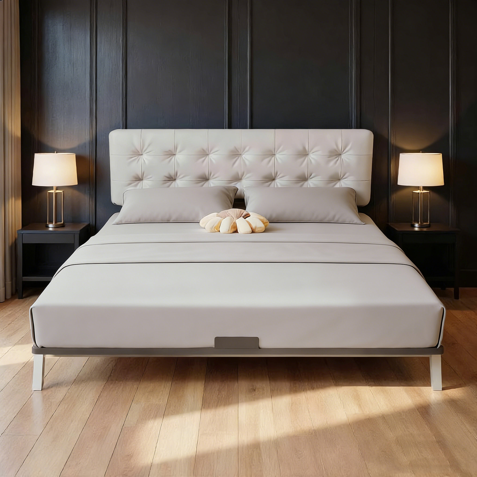 Alwyn Home Metal Platform Bed with Tufted Headboard - Wayfair Canada