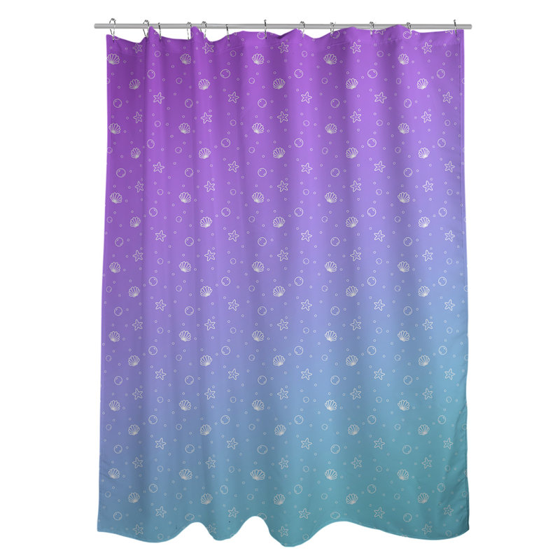 Rideau de douche Seashell, Mauve / bleu sarcelle