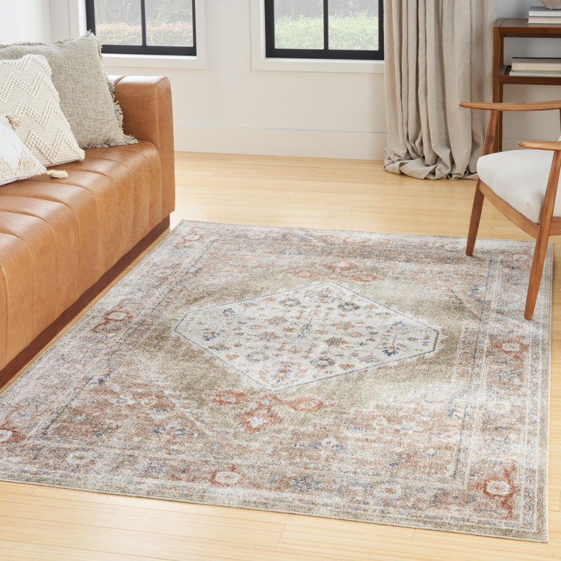 Tapis multicolore sauge perse Millyr, Rectangle 6 pi 7 po x 9 pi