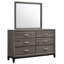 Commode 6 tiroirs avec miroir gris Ayeln