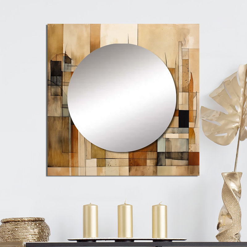 Meiquen - Grand miroir mural carré Mid-Century moderne pour chambre à coucher, 29 po x 29 po