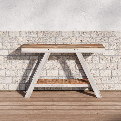  46" Solid Wood Console Table - Narrow  Farmhouse Table for Entryway or Behind Sofa