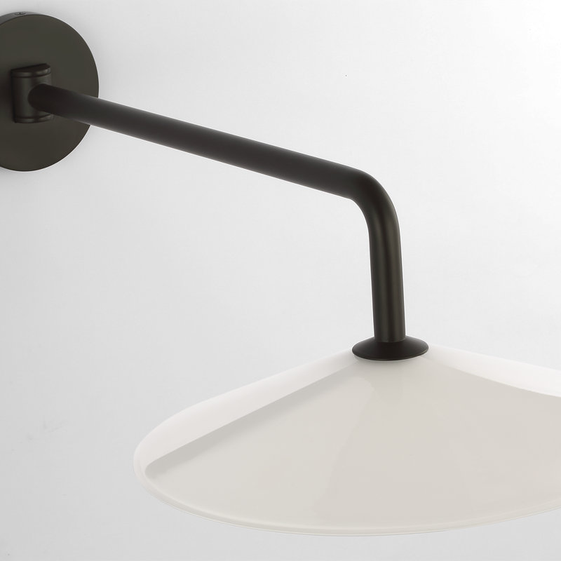 Amber Lewis Ponce 9" Sconce, Modern Iron, 8.5" H x 13" W x 23.75" D, White