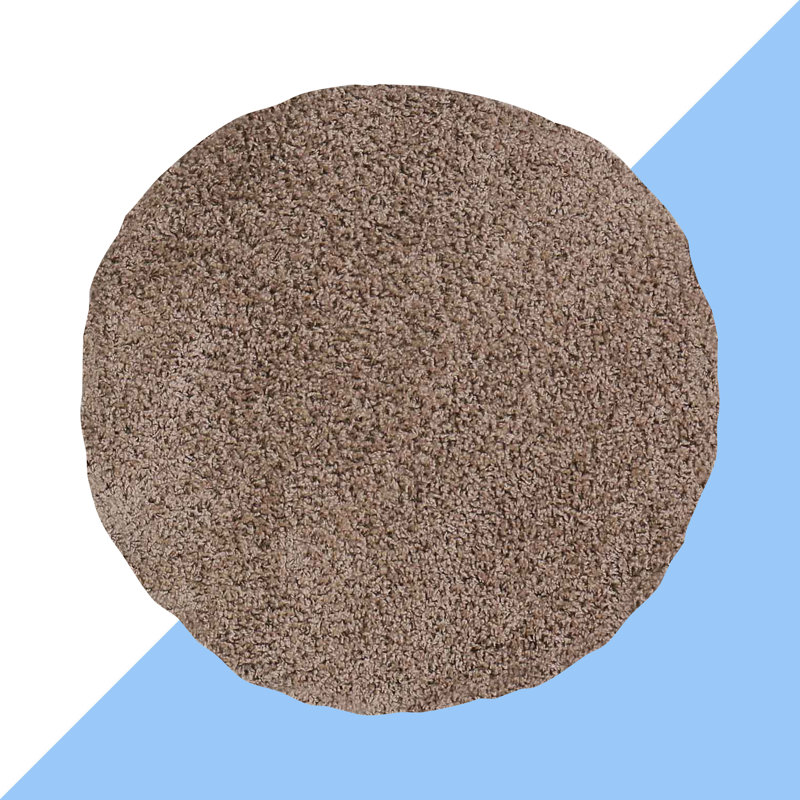Ionas Solid Colour Shag Area Rug, Round, 80cm in diameter