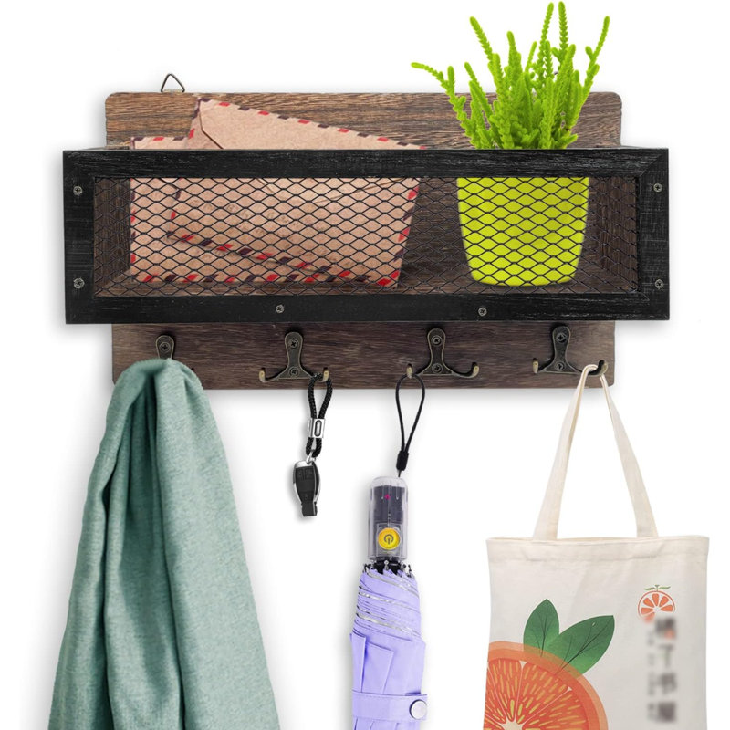 Willowdale Manufactured Wood Wall Organizer, Brown