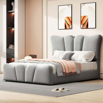 Upholstered Platform Bed Velvet Upholstered Bed