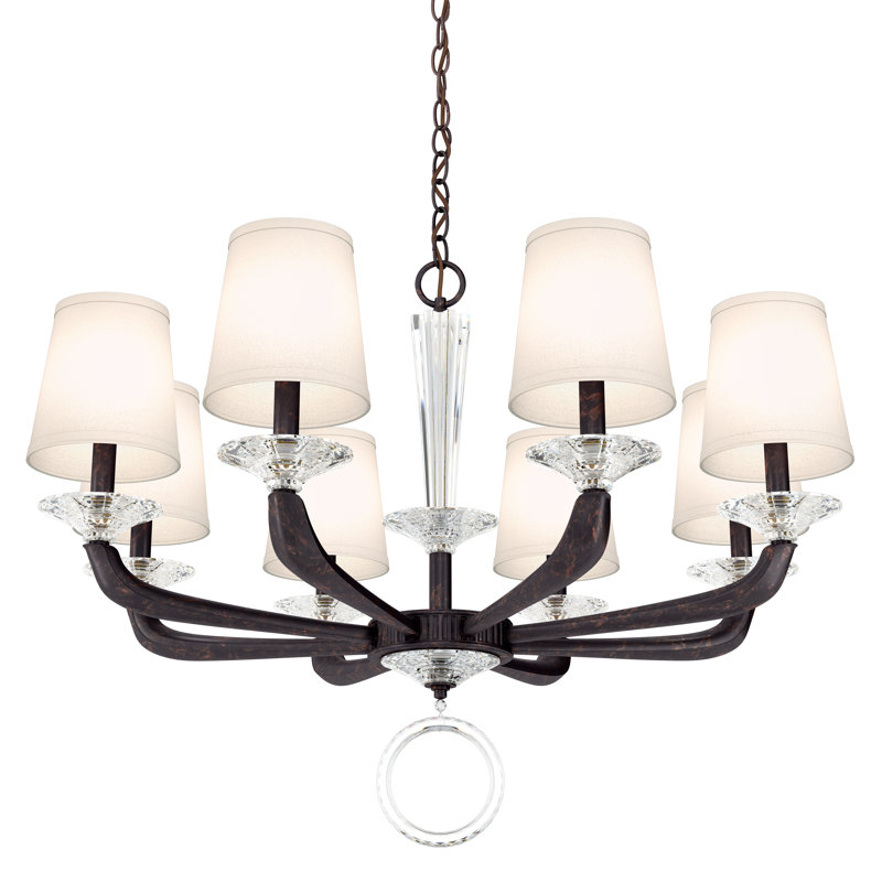 Emilea 8 - Light Glass Chandelier, Heirloom Bronze