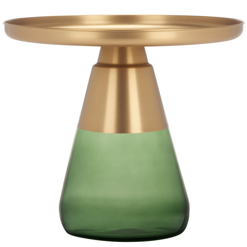 Table de bout Casella, Laiton antique, Vert