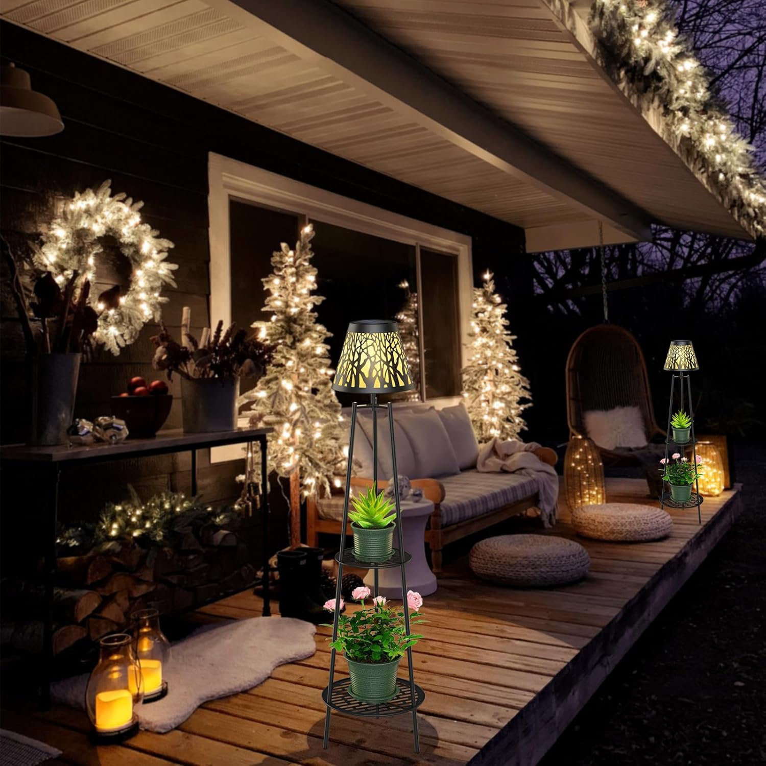 Factory Direct Wholesales NN 2 Pack Outdoor Solar Lights With Plant ...