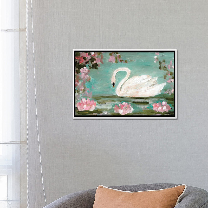 Romantic Swan, 45.72 cm H x 66.04 cm W x 4.445 cm D, White