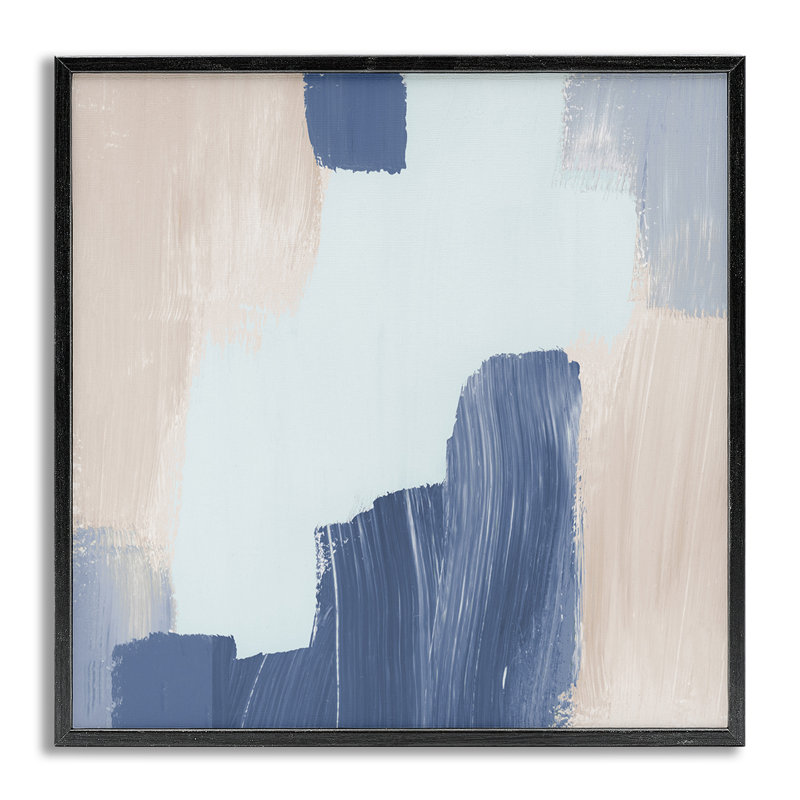 «Blue Layered Paint Strokes», art de la giclée encadrée par Lucille Price, Estampe numérique Farmhouse, H 12 po x l 12 po