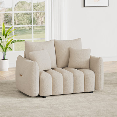 Causeuse rembourrée en tissu 58 po Modern