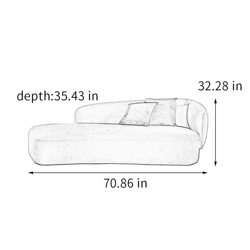 Chaise de luxe italienne à lumière minimaliste, Chaise longue à accoudoir droit
