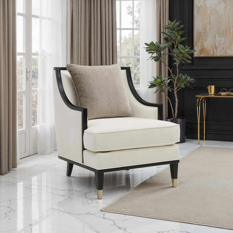 Chaise d'appoint élégante avec accoudoirs courbés