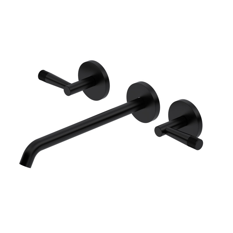 Amahle Wall Mount Tub Filler Trim with C-Spout, Matte Black