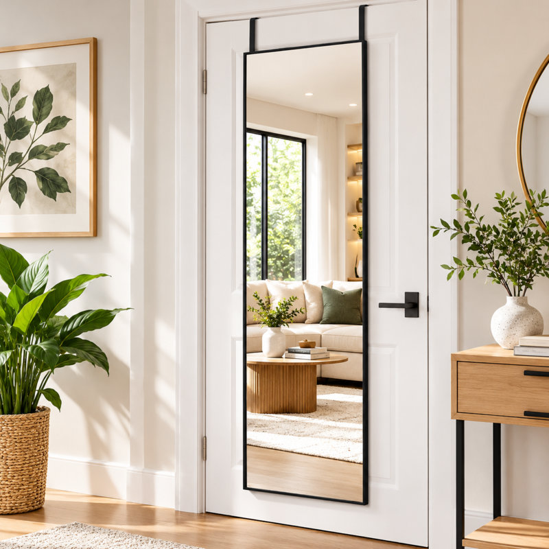 Miroir pleine grandeur rectangulaire mural et au-dessus de la porte, 51 po x 16 po