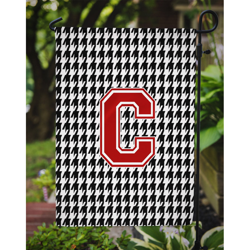 Drapeau de jardin à motif recto-verso noir Houndstooth, C