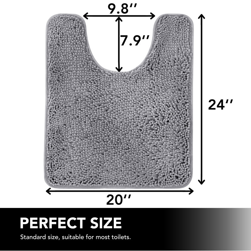Tapis pour salle de bain Porreca, Gris clair
