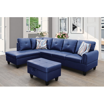 Addalyne Faux Leather L-Shaped Sectional