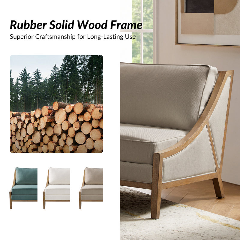 Roeline Farmhouse Oversized Wood Accent Chair