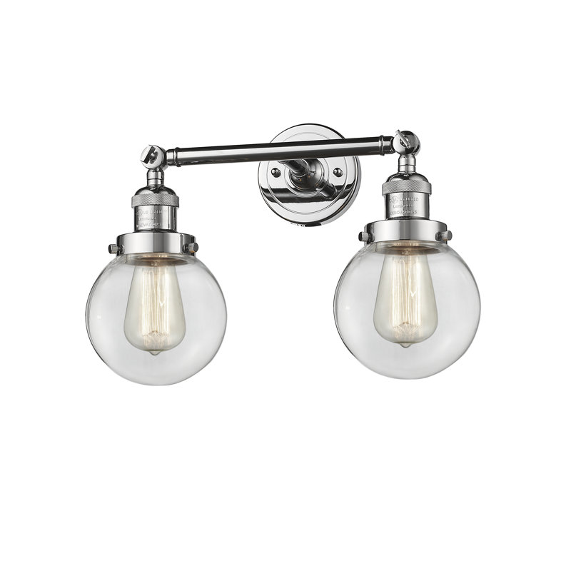 Clementina 2 - Light Dimmable Vanity Light, 60 Watt Vintage Incandescent Bulb, Clear, Polished Chrome
