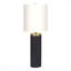 Lampe de table - 24 po de hauteur, matériau en béton noir, abat-jour ivoire et crème