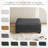 Maelina Upholstered Gray Square Corduroy Ottoman with Solid Wood Legs, Single Ottoman Modular Part For Sectional Sofa-694814587