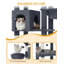Large Cat Tree Tower, Cat Tree for Indoor Cats, Climbing Tower for Large Cats, 5 Scratching Post, 2 Large Platform, 2 Caves, 2 Baskets, Stairs, Hammocks-1297863282-1297863286