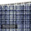 Rideau de douche en tissu damassé bleu marine avec 12 crochets-41343886