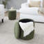 Ensemble de repose-pieds en tissu vert foncé-1276484931