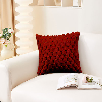 Housse de coussin Tissage flocon de neige en velours de couleur unie Coussin de bureau Coussin de soutien lombaire Coussin de soutien