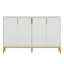 Buffet 59,74 "blanc de luxe avec rangement et portes géométriques-854491646