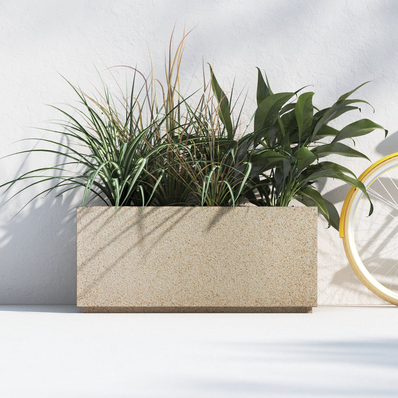 Gita 36" Planter Box, Sandstone Granite