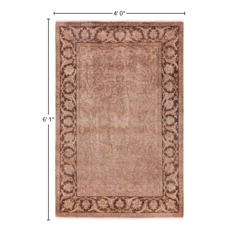 Overdyed One-of-a-Kind 4' 0" X 6' 1" Hand Knotted Area Rug