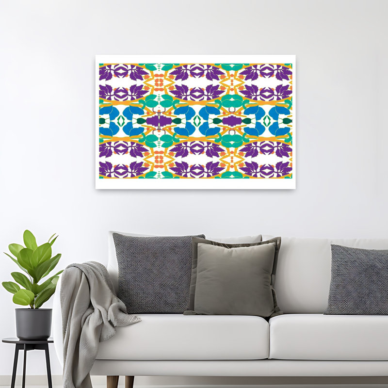 Art contemporain contemporain géométrique, H 32 po x l 48 po
