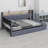 Daybed with Built-in Storage Footstool, Shelves,  Trundle, USB Charging and LED Lights-799142025