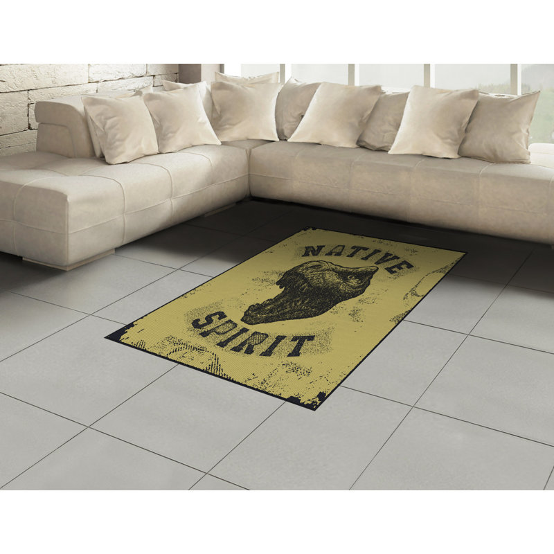 Tapis décoratif en fibre de polyester à haute densité Dinosaur, Rectangle— 4 pi x 5 pi 8 po
