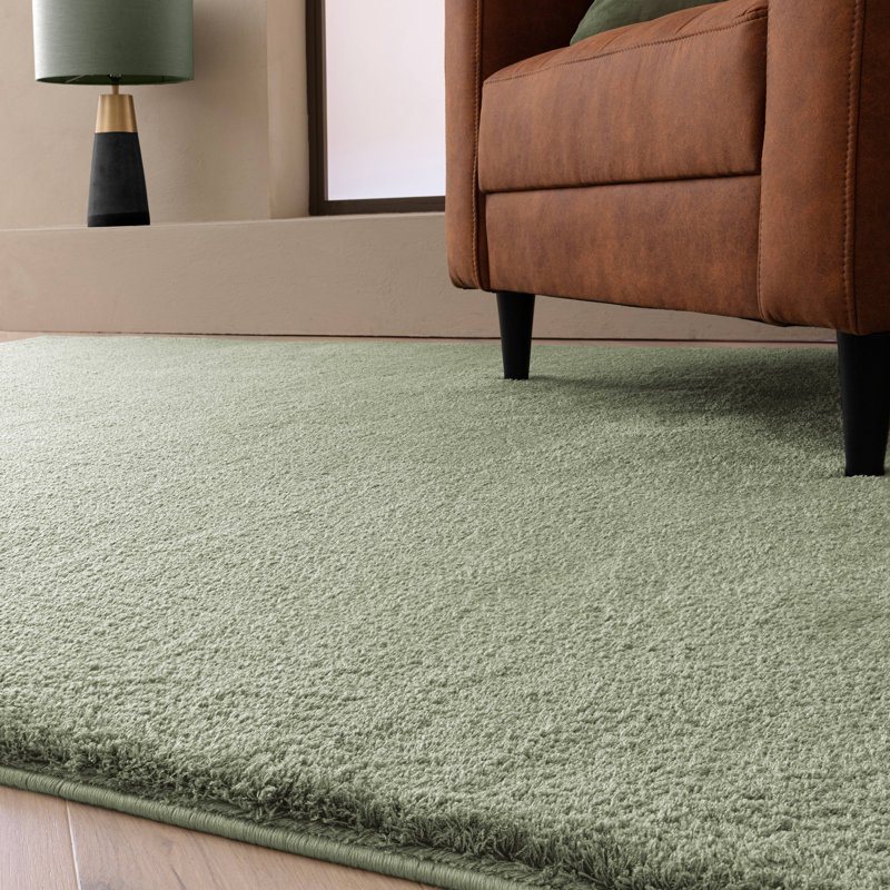 Symaya Cosy Shaggy Sage Area Rug, Rectangle 80 x 150 cm